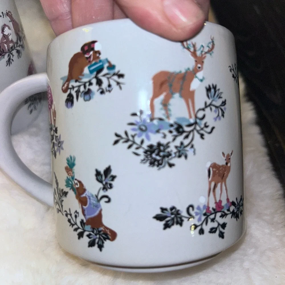 50%off w❤️ 4Vera Bradley merry mischief Winter Wonderland Woodland coffee cups